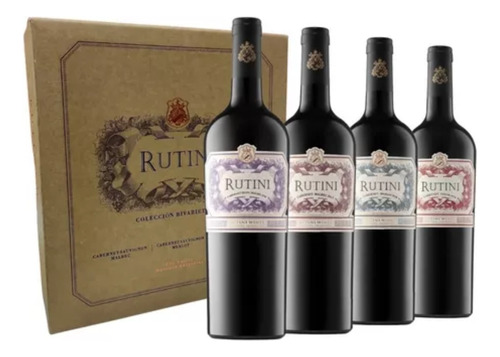 Vino Rutini Coleccion X 4 Con Estuche Bivarietal Alvila Wine