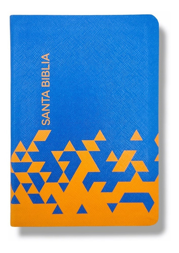 Imagen 2 de 9 de Biblia Nueva Version Internacional Azul Naranja Imit Piel