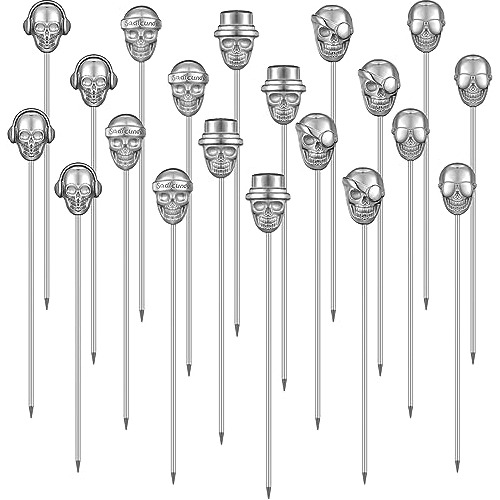 20 Palillos De Cóctel De Halloween Tapa De Calavera, P...