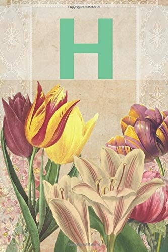 H Personalized Monogram Initial Notebook For Girls, Women, T