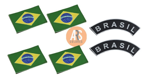 Kit 6 Patch Emborrachado / Bandeira Do Brasil Verde+ Tarjeta