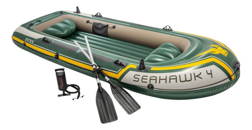 Lancha Inflable 4 Per Seahawk Rio Lago + Remos Y Bomba Intex