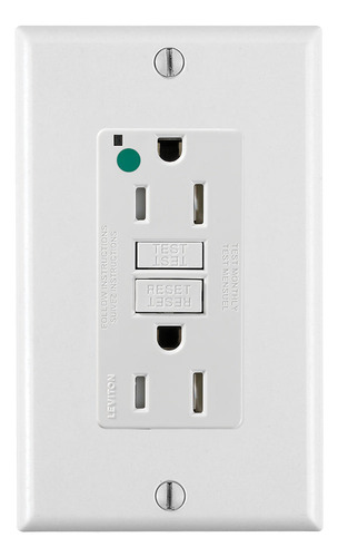 Tomacorriente Duplex Gfci Grado Hospitalario Con Placa Blanc