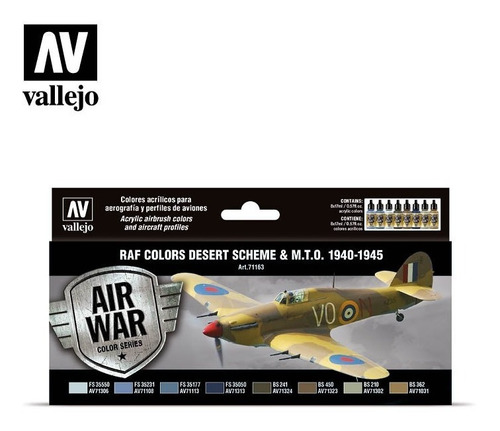 Kit Tintas 71163 Raf Desert Scheme & M.t.o Vallejo Air