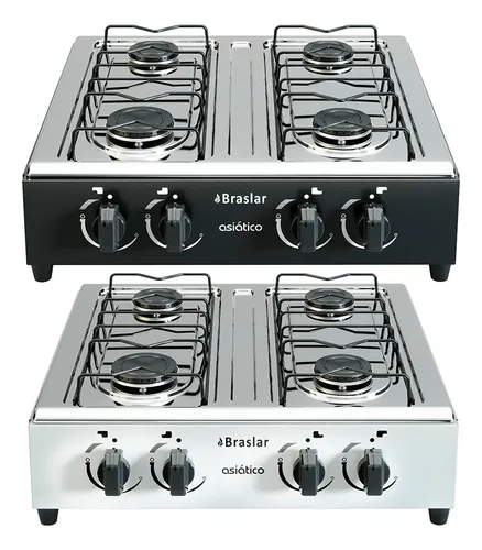 comprar Fogão Cooktop De Mesa Portátil A Gás 4 Bocas Braslar Bivolt