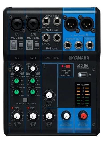 Consola Analogico Estandar 6  Canales Yamaha Mg06