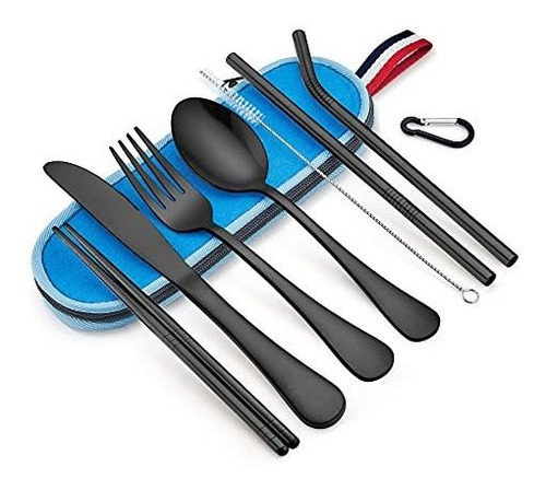 Lianyu Juego De Utensilios De Plata De 8-piece Negro Ct71z