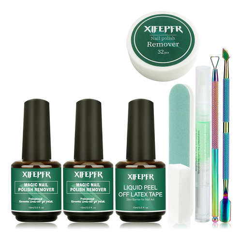 Xifepfr Kit De Removedor De Esmalte De Unas De Gel, Paquete 