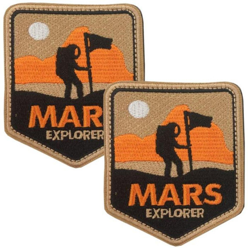 Parche Para Ropa Patchpros Mxnsf-002-1 Color Naranja/negro/beige Explorador Estampado 2 U