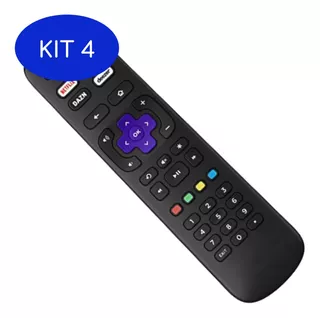 Kit 4 Controle Remoto Tv Roku Aoc