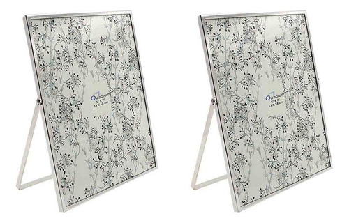 2 Pzs - Plateado - 25x1x20cm - Set Portarretrato 5x7 Cecily Plateado