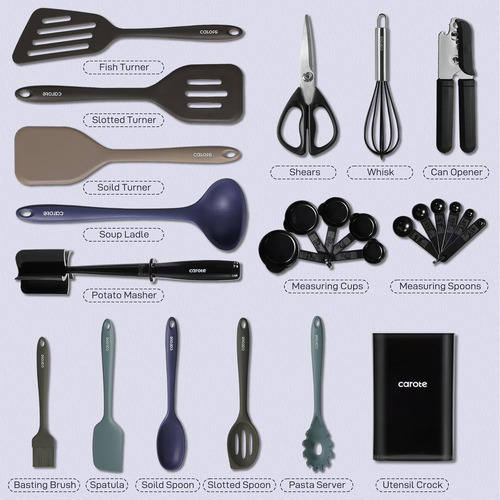 Juego De 26 Piezas De Utensilios De Silicona Antiadherentes