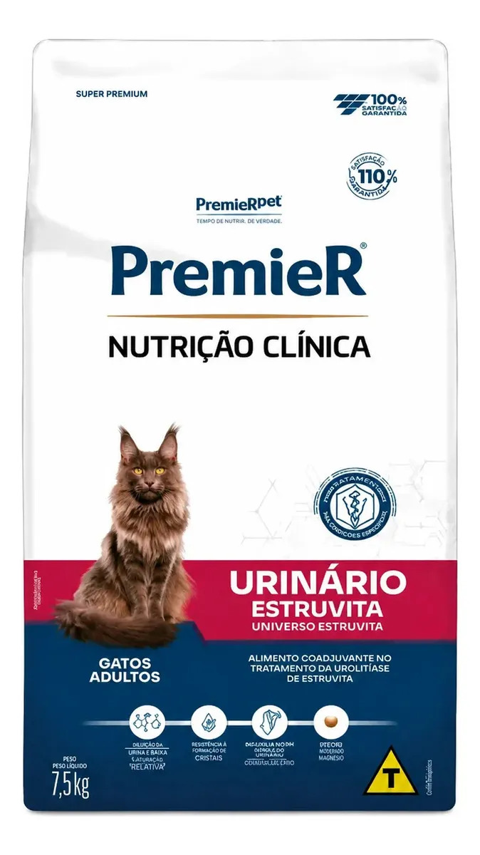 Ração Premier Nutrição Clínica Urinário Gatos Adultos 7,5kg