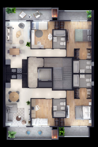 Depto 3 Amb 2 Baños Semipiso Villa Ballester Piso 6 A Frente Con Balcon Y Parrilla