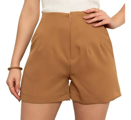 Short Feminino Social Alfaiataria Cintura Alta Moda Zra MercadoLivre
