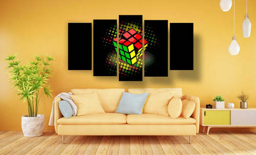 Set De 5 Cuadros Decorativos Cubo Rubik 01 (a)