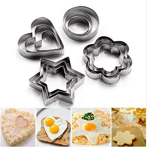 Jqyxss 12pcs Flower Round Heart Star Shape Cookie Cutters St