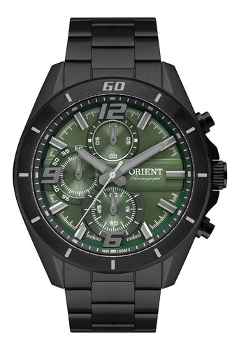 Relógio Orient Masculino Cronógrafo Mpssc026 Preto Verde Aço