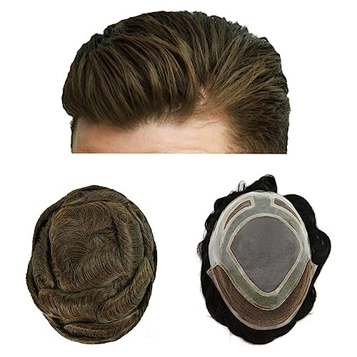 Toupee Hombre Pelo Humano Sist. Durable Natural