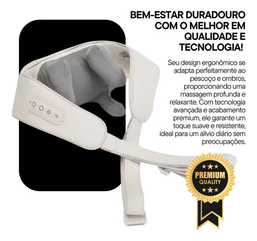 Massageador Cervical Pescoço Costas Lombar 3dx - Alívio Instantâneo Com Tecnologia Avançada, Aquecimento E Bateria Recarregável