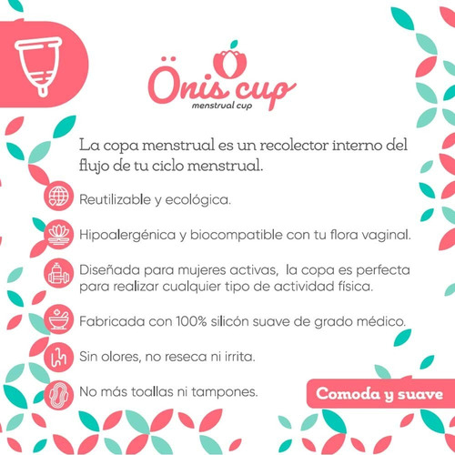 Copa Menstrual Onis Con Bolsita De Viaje + Kit Limpieza