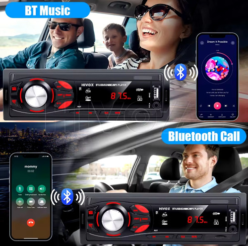 Estereo 1 Din Bluetooth Llamadas Reproductor Mp3 Aux/usb/tf