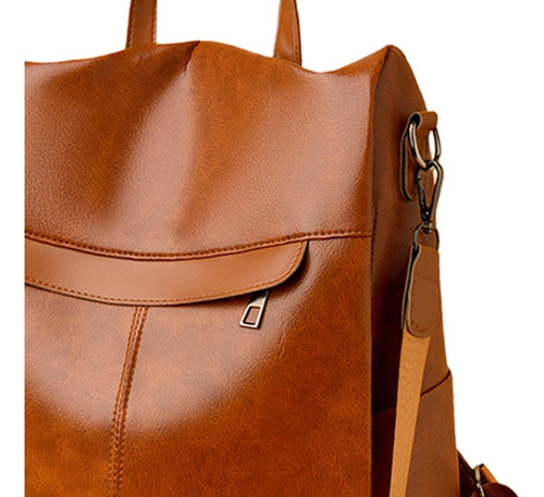 Mochila De Viaje Mochila De Cuero Pu Impermeable Con Correa