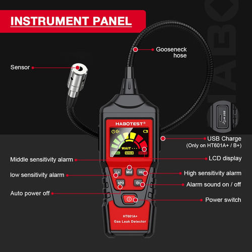 Habotest Ht601a+ Detector De Fugas De Gas Profesional Detect