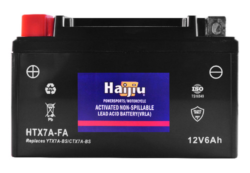 Imagen 1 de 9 de Batería Moto Haijiu Htx7a-fa Agm Gel Libre Mantenimiento.