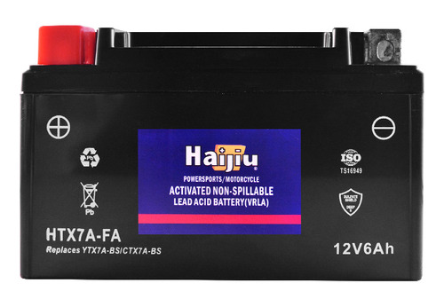 Batería Moto Haijiu Htx7a-fa Agm  Gel Libre Mantenimiento.