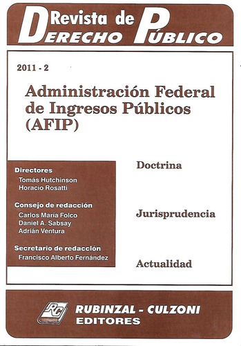 Revista De Derecho Publico 2011-2 Afip  Hutchinson - Rosatti