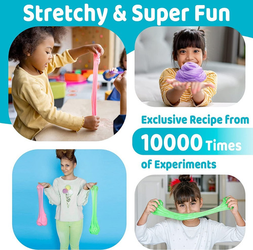 Imagen 6 de 7 de Kit De Slime Para Niños Y Niñas Limo Elastico 6 Piezas