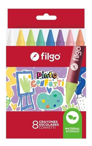 Crayones X8 Filgo Pinto Confetti Cera