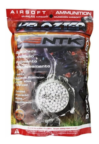 Imagem 1 de 2 de Esfera Airsoft Bbs Velozter Ntk 0.20g 6mm 5000un.