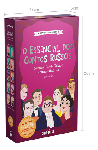 Box O essencial dos contos russos - volume 01 - livros + audiolivros grátis, de Liev Tolstoi. Editora Amora, capa mole em português