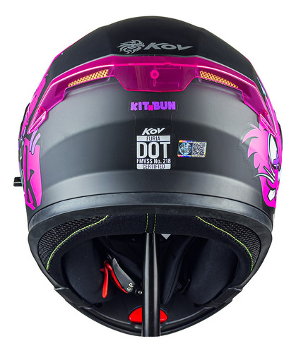 Casco Para Moto Mujer Kov Furia Kit Bun Negro Rosa Abatible Color Rosa Chicle Diseño Solido Tamaño Del Casco S