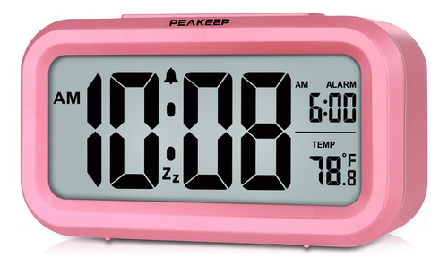 Reloj Despertador Peakeep Digital Y Luz, Con Temperatura De