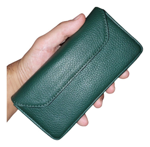 Funda Estuche Cuero Para Zte Blade A54 - Horizontal Premium Verde Oscuro Horizontal Con Pasacinto Reforzado Para Guardar El Celular Con Una Proteccion Adicional Puesta (silicona, Tpu, Goma)