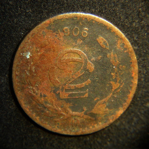 Moneda 2 Centavos 1906 Monograma Cobre