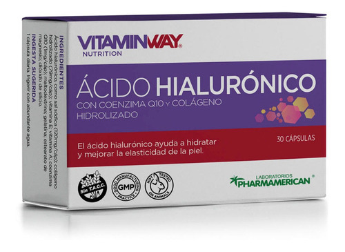 Acido Hialurónico + Colageno Y Q10, Antiedad X 30 Cápsulas Sabor Neutro