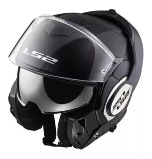 Casco para moto rebatible LS2 Valiant FF399 matt black solid talle L