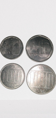 Monedas Antiguas Austral, De Años 1989 Y 1990.