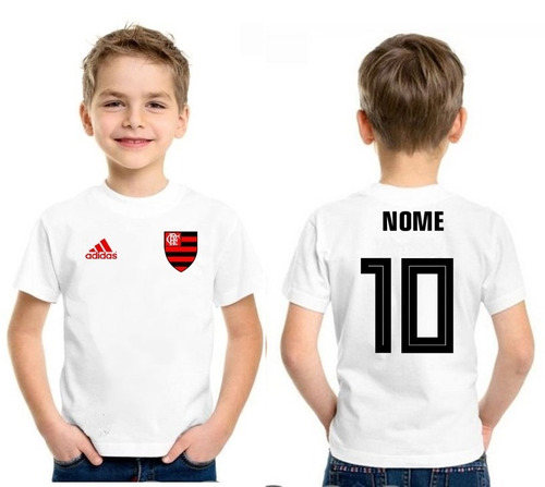Camiseta Infantil Flamengo + Nome E Número