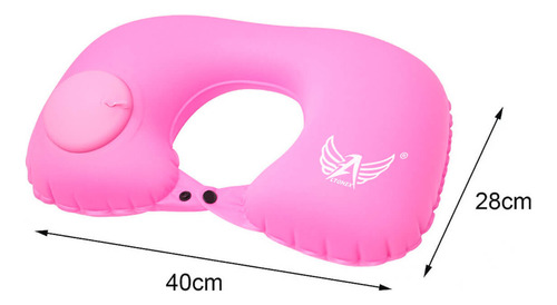 Almofada Encosto De Pescoço Inflável Rosa