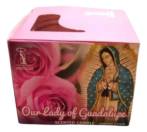 Veladora Virgen De Guadalupe Roma Rosada Por Pieza Color Rosa 0332
