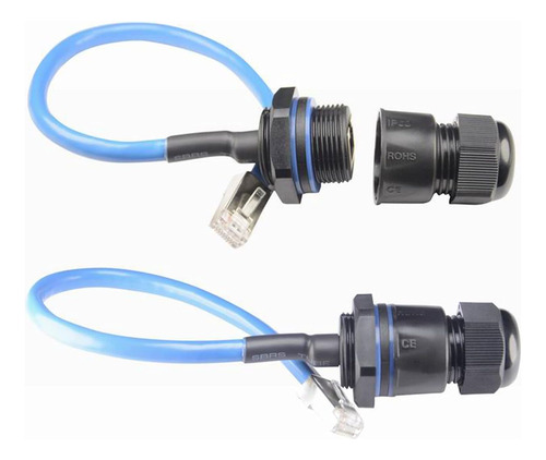 Anmbest 2pcs Montaje En Panel Rj45 Conector A Prueba De Agua