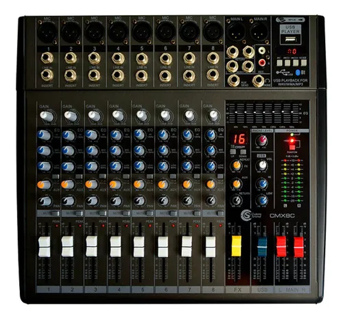 comprar Mesa De Som 8 Canais C\u002F Bluetooth Custom Sound Cmx 8c Usb 100V\u002F250V - BIVOLT