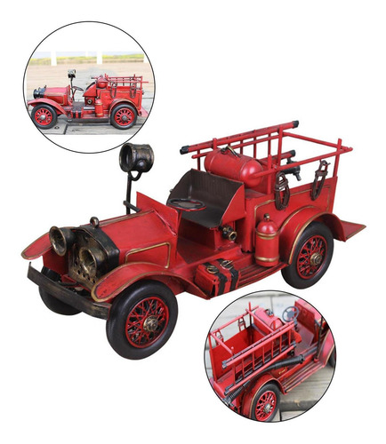 Miniadorno Retro Vintage, Modelo Camión De Bomberos, Colecci