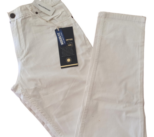 Pantalón Kevingston Original Hombre Nuevo Blanco Recto Gab