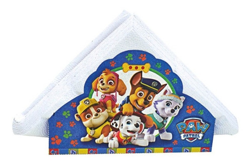 Pack X 15 Servilletas + Servilletero Paw Patrol Cotillón